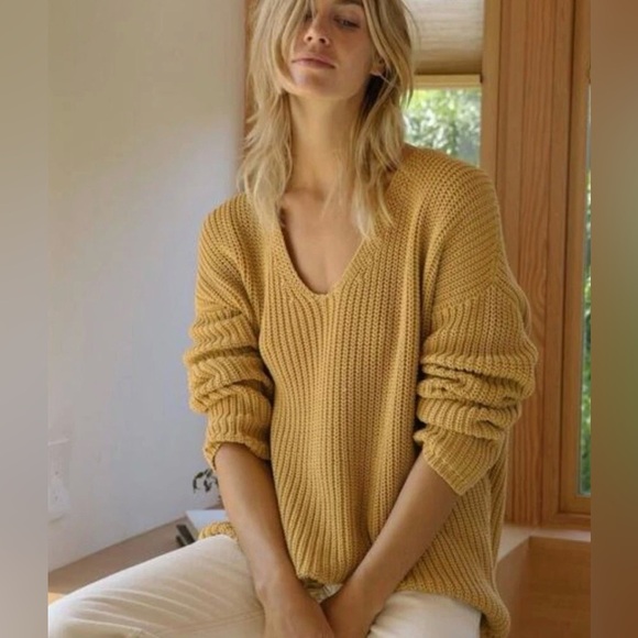 Jenni Kayne Sweaters - Jenni Kayne Mustard Fisherman Sweater XXS